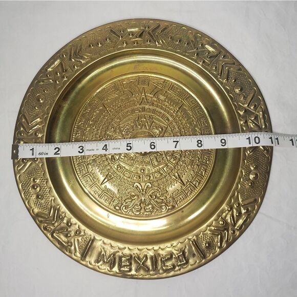 Vintage large brass decorative plate - Picture 6 of 9